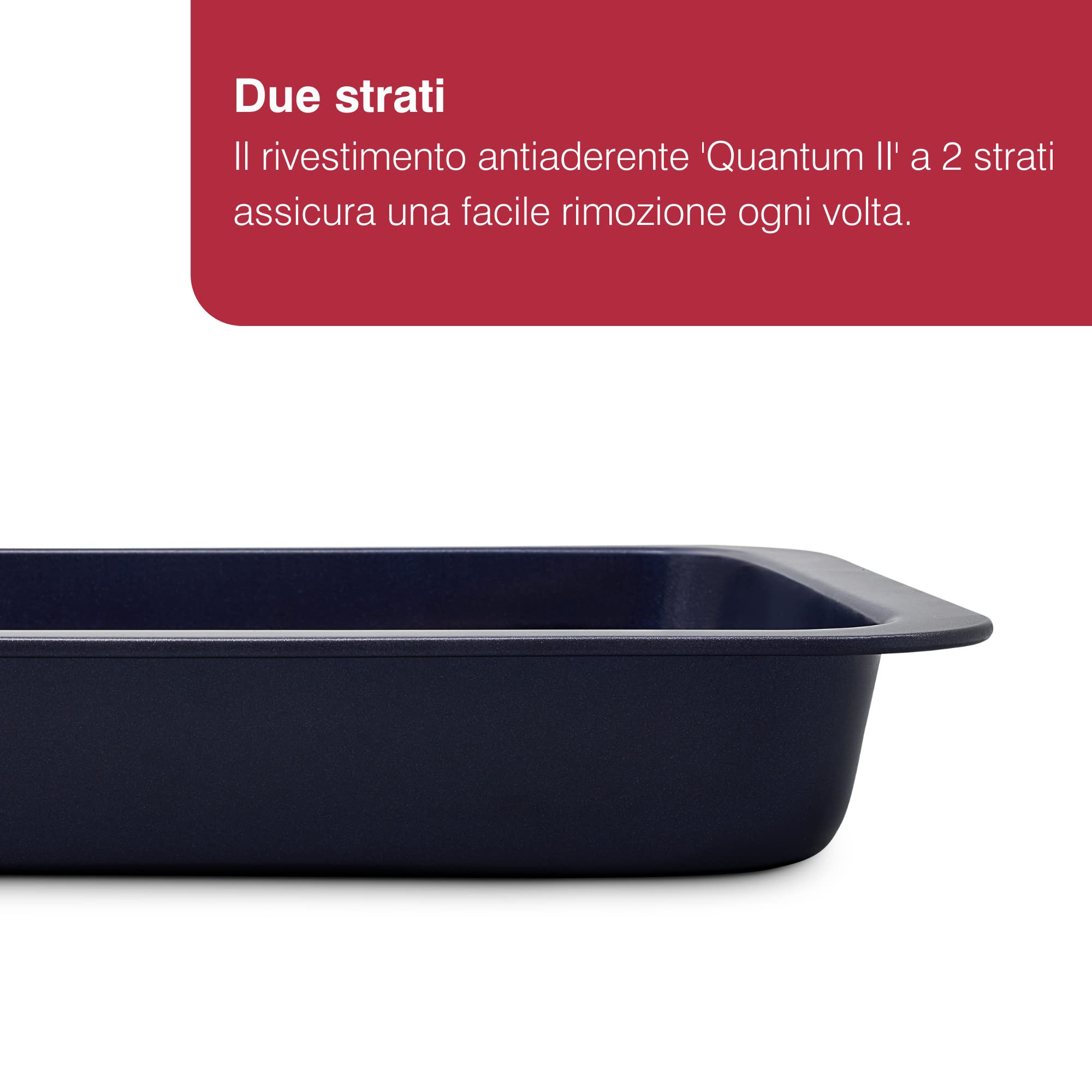 zyliss E980190 Teglia da Forno con Bordi Alti Antiaderente, 30cm x 20cm, Acciaio al Carbonio, Blu Scuro, Vassoio da Forno Rettangolare per Forno, Lavabili in Lavastoviglie