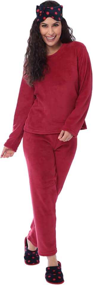 Pijama Feminino Adulto Inverno Fleece Soft Bem Quentinho