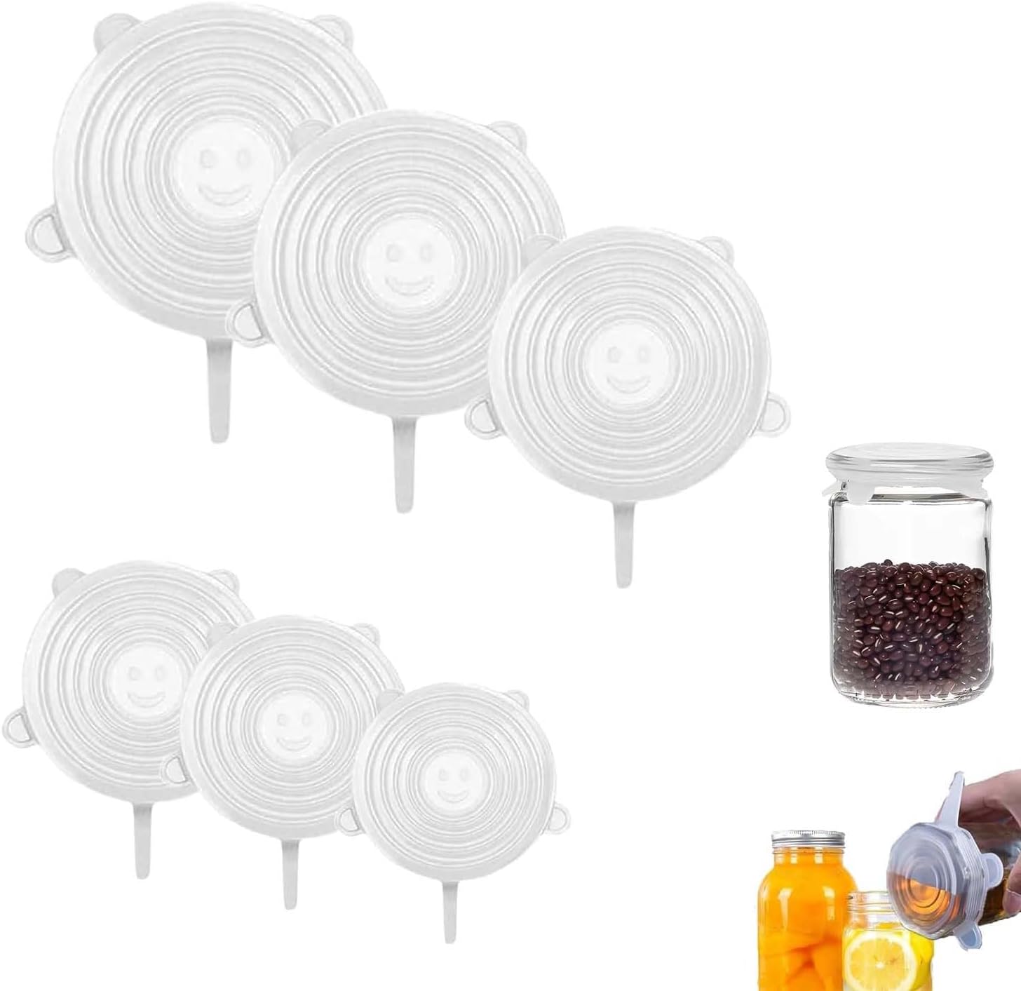 6 Pcs Silicone Stretch Lids,...