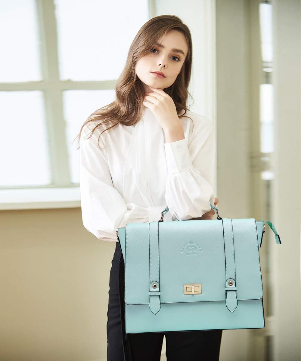 🔥 Flash Sale Laptop Briefcase for Women,15.6 Inch Work Tote Bag Trendy Computer Bag Business College Satchel Purse with Professional Protection Padded Compartment for Work School Travel,Mint