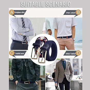 Cintura uomo in nastro elastico intrecciato bicolore Invidia 1973