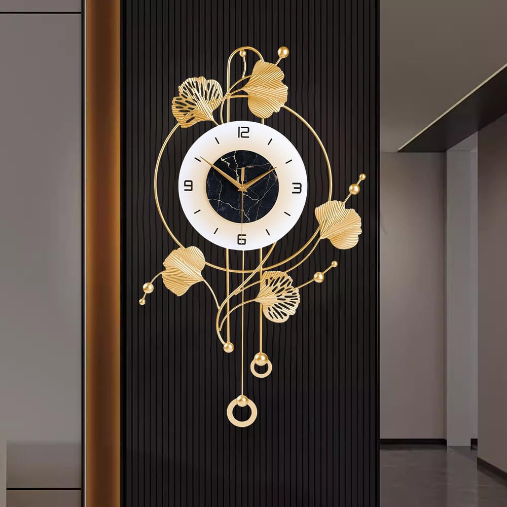 Horloge murale ronde surdimensionnée au design moderne épuré pour grand mur
