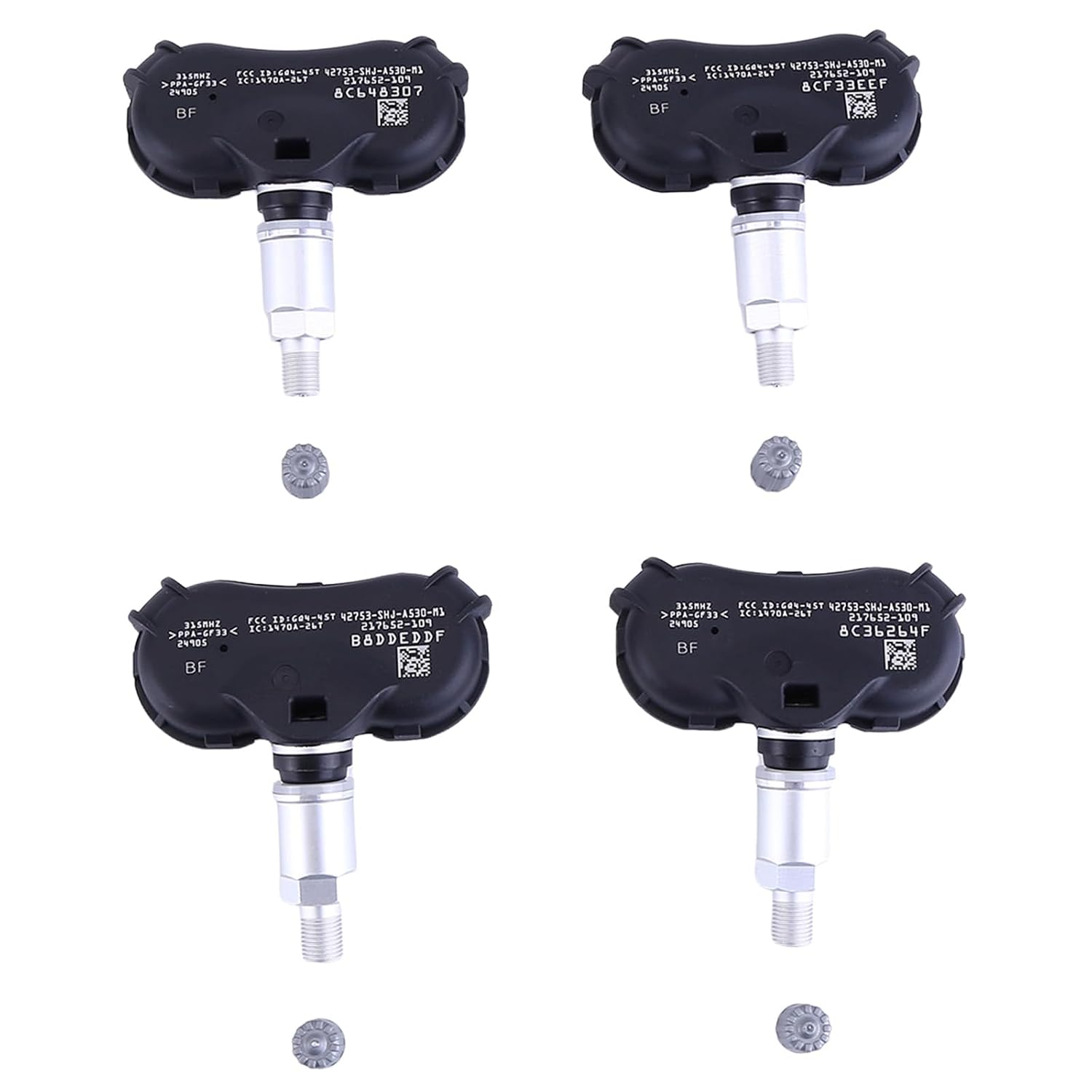 4PCS 42753-SHJ-A53 Tire Pressure Sensor TPMS Compatible with Honda Ridgeline Odyssey Pilot 2005-2014, for Acura TL MDX RL 2005-2008 3.5L Tire Pressure Monitoring System Sensor TPMS Sensor 42753SHJA53