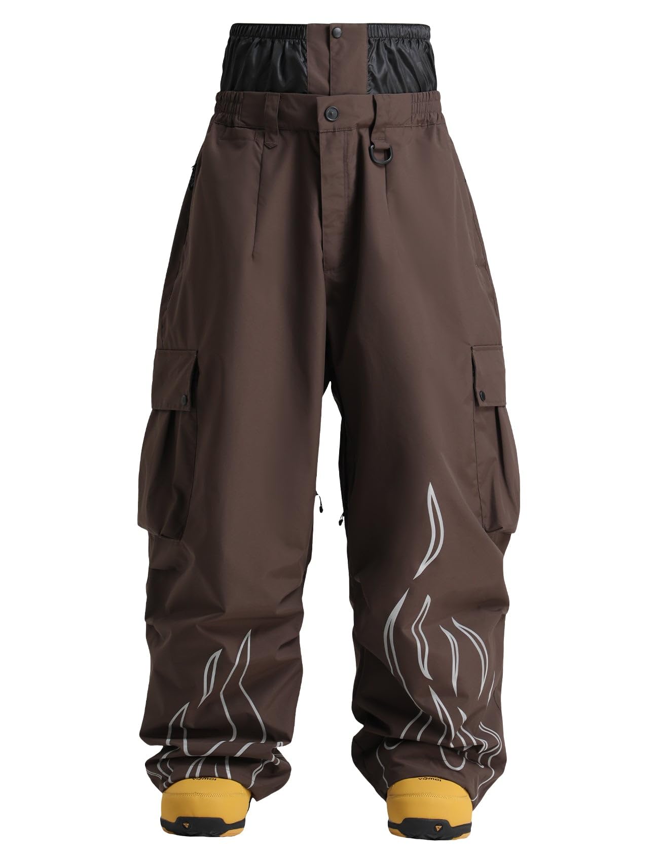 GSOU SNOW Mens Womens Baggy Snow Pants Snowboard Ski Pants Waterproof