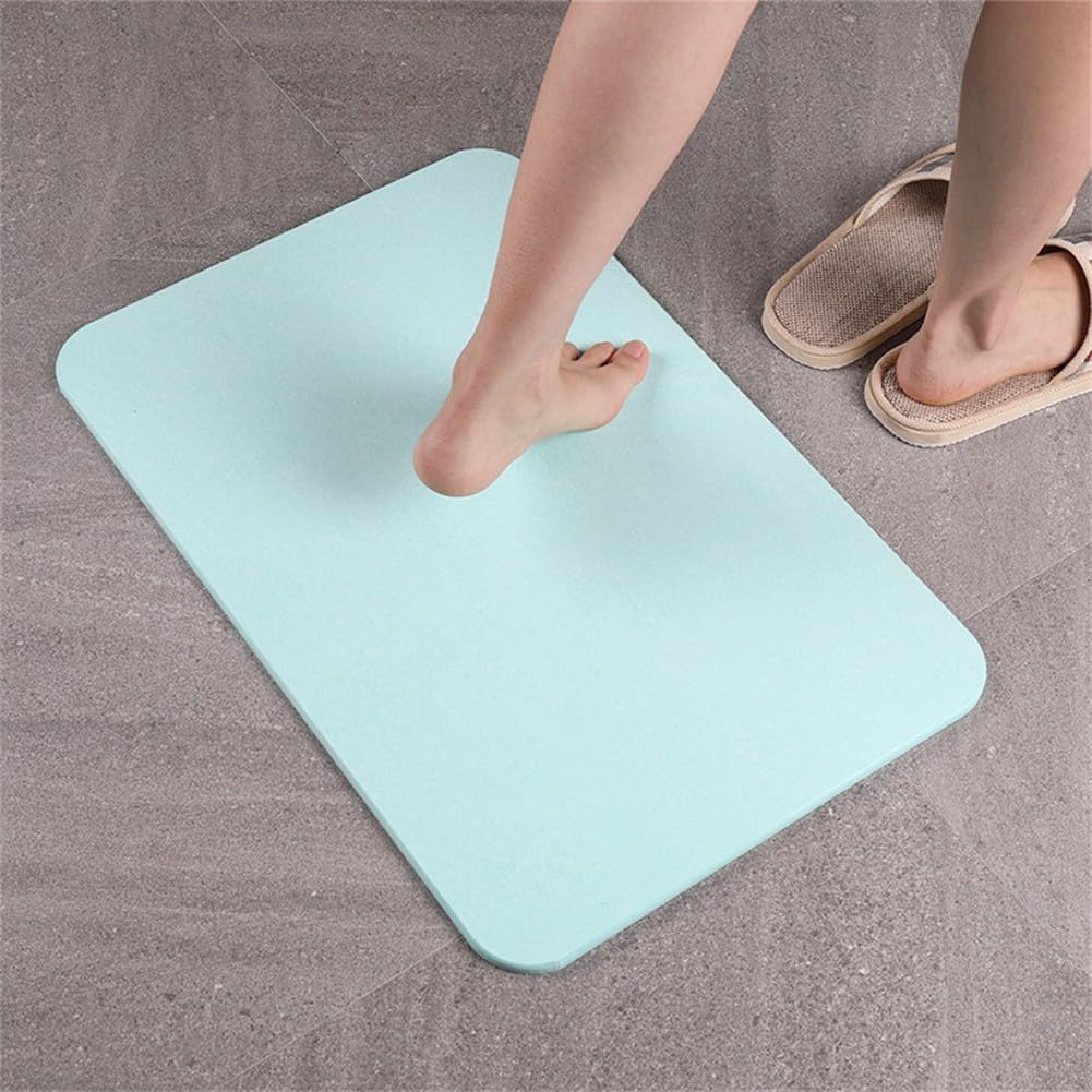 Alfombrilla de baño anslizante de diatomita 40 x 30 cm de secado rápido de piedra natural para su de baño fácil de limpiar absentediseño azul