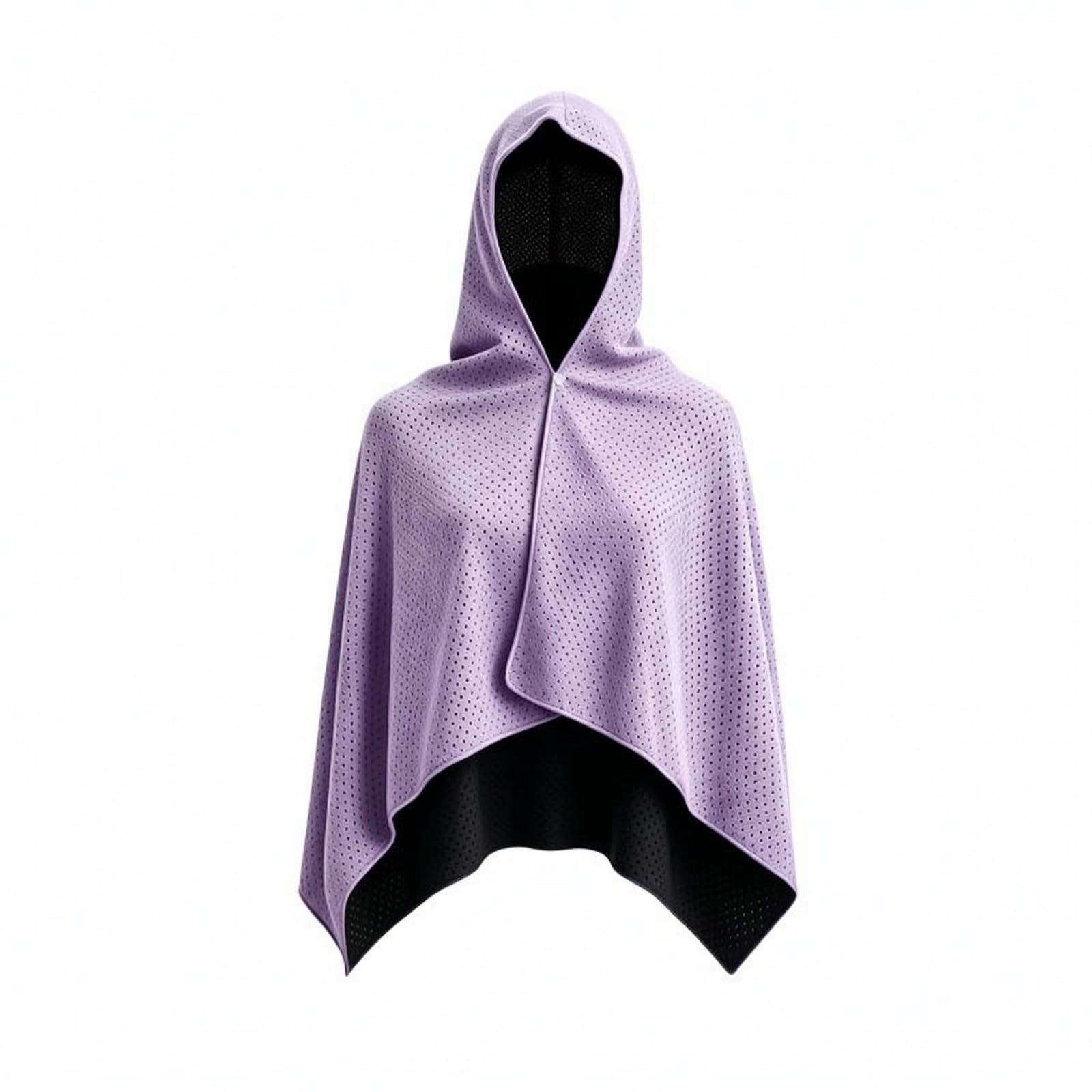 Breathable Hooded Sun Cape Quick-Drying Sun Protection Shawl Perforated Mesh Poncho Lightweight, Light Purple | Capes, Coats & Cloaks | Accessories | Costumes, Reenactment, Theater-image-48