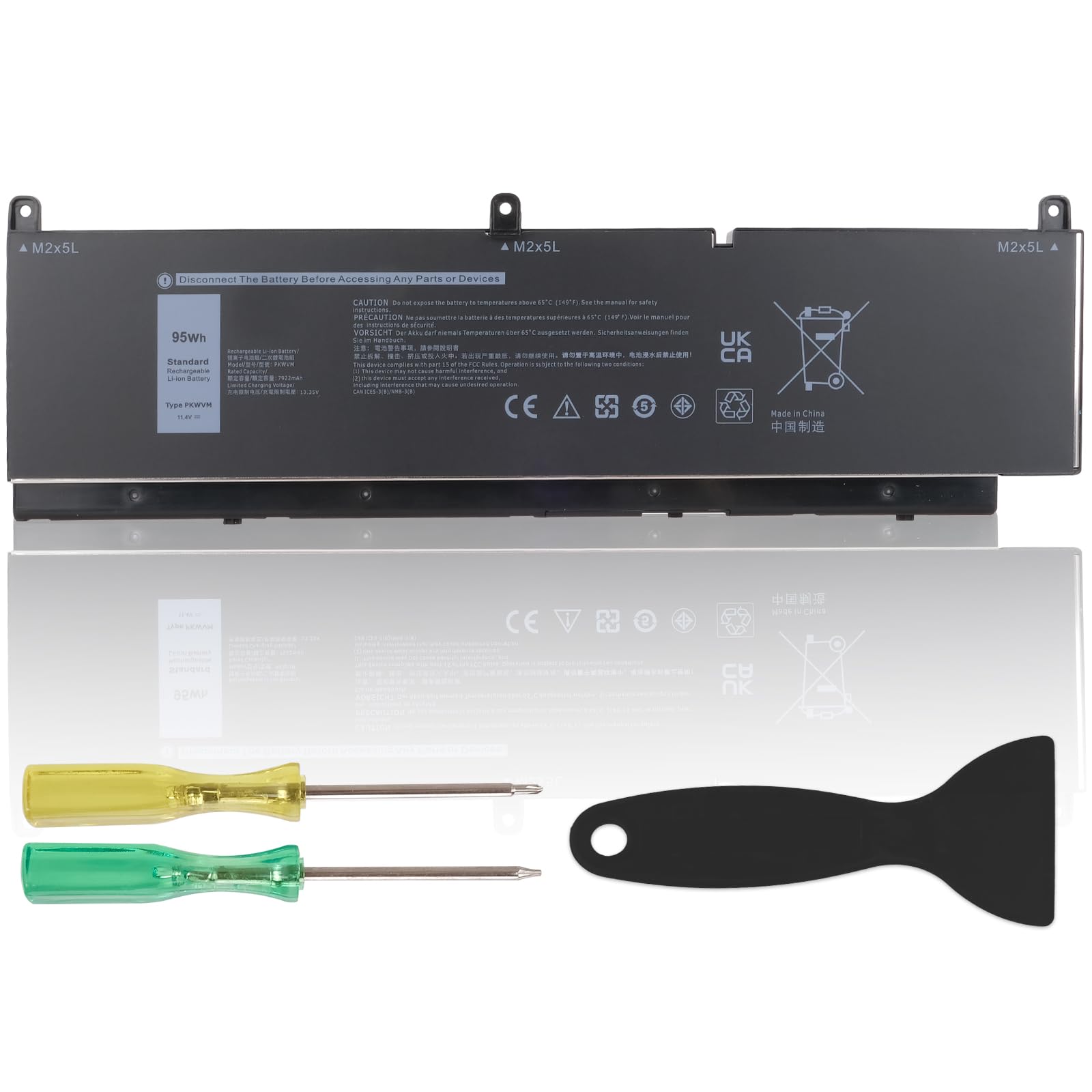 95Wh PKWVM Laptop Akku Kompatibel mit Dell Precision 7550 7560 7750 7760 Mobile Workstation P44E P93F P44E001 P44E002 P93F001 P93F002 PN: C903V CR72X 17C06 0CR72X 0447VR 068N03 453-BBCQ