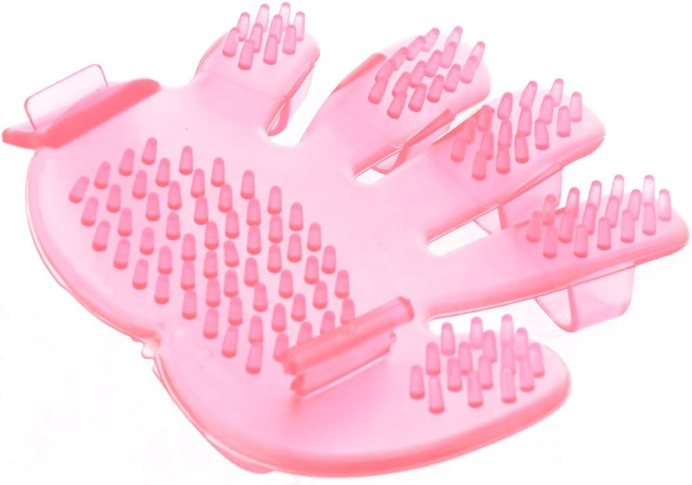 Ruilogod Pet Doggie Cat Grooming Bath Massage Glove Style Brush Rake Comb Pink (id: 403 522 068 882 58c