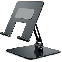 Gray Tablet Stand Holder for Desk Adjustable Aluminum Portable Stand Holder Foldable Dock Office Desk Accessories Compatible with iPad pro 13 12.9 11,for iPad Air 13 11 Mini