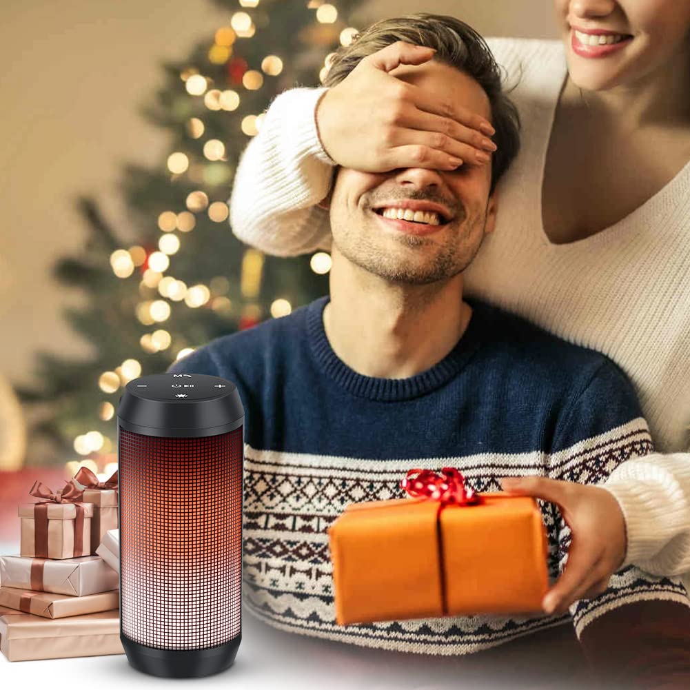 ELEHOT-Store Enceinte Bluetooth Lumineux en 5 Couleurs Haut-Parleur Portable sans Fil Enceinte USB avec Fonction Mains Libres Support Carte TF/Clé USB,Double Appairage Stéréo,Autonomie 16 hrs