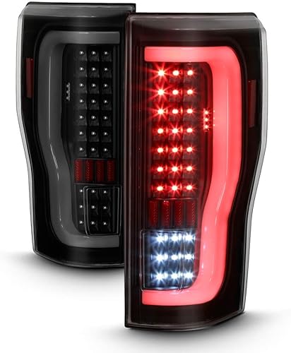 ACANII - Para Black Smoke 2017-2019 Ford F250 F350 Full LED Light Tube Tail LIghts Lámparas de freno disponible en Yaxa Peru