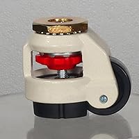 Vista 2 de 2 Inch Leveling Machine Stem Casters Set of 4, Leveling Caster Wheels Heavy Duty with Nylon Wheel, Retractable Rubber Leveling Foot for Workbench