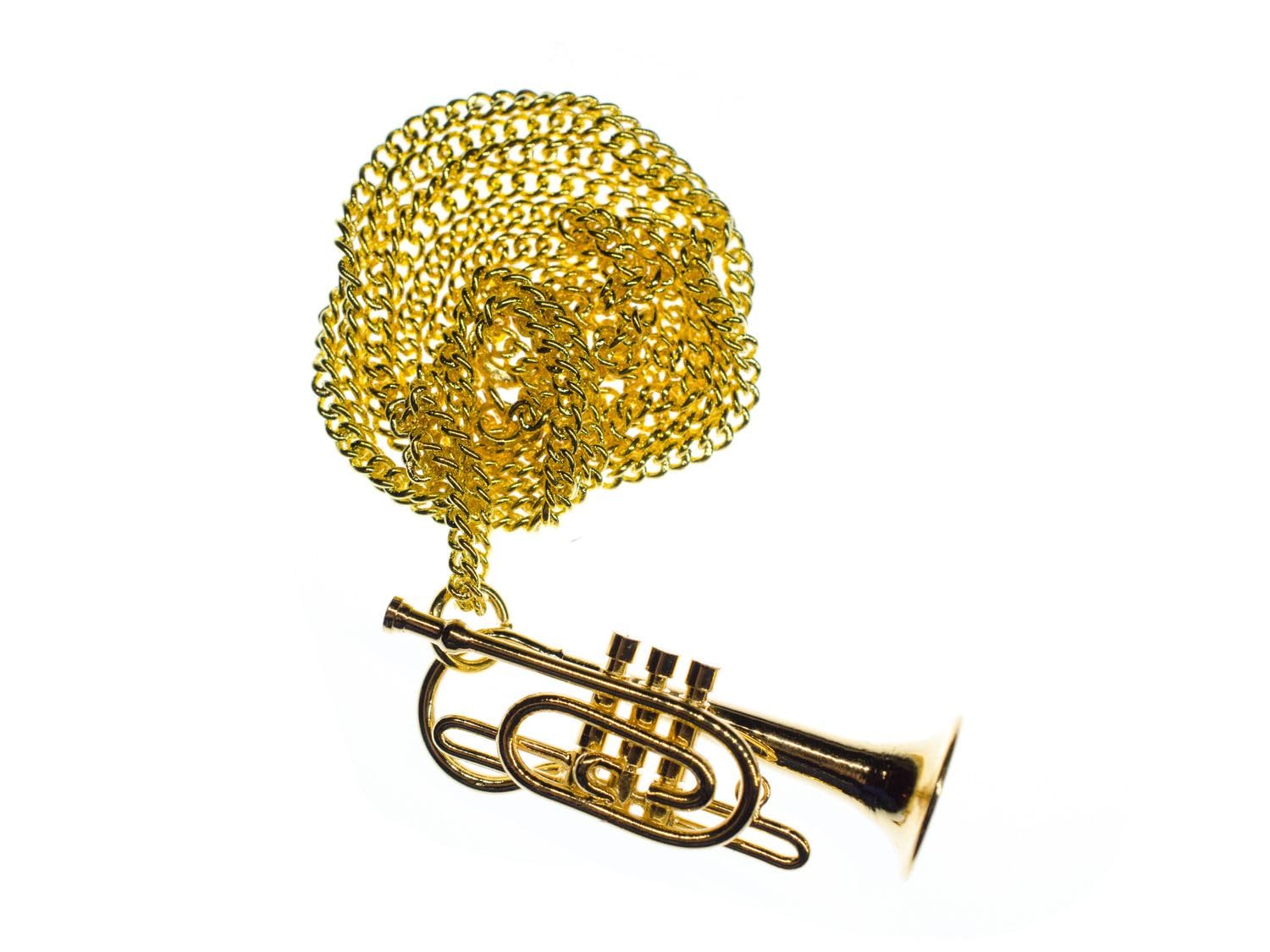 Miniblings Cornet Collana Corno Strumento Strumento di Ottone Orchestra - Fatto a Mano Gioielli - Argento Catena a Maglia