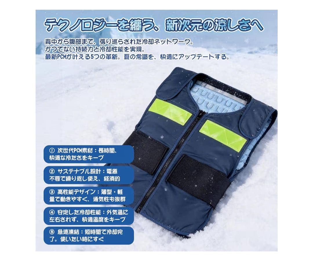 Amazon.co.jp: 冷却ベスト PCM28℃自然凍結 冷感ベスト 熱中症予防 分解