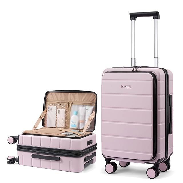 LOVEVOOK Carry On Luggage 22x14x9 Airline Approved with Spinner Wheels 20 Inch Small Carry On Suitcase with TSA