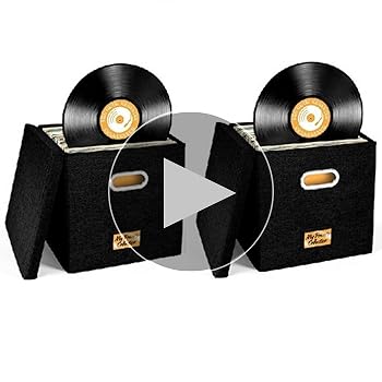 Amazon｜2個 レコード収納ボックス 蓋付きビニールレコード収納