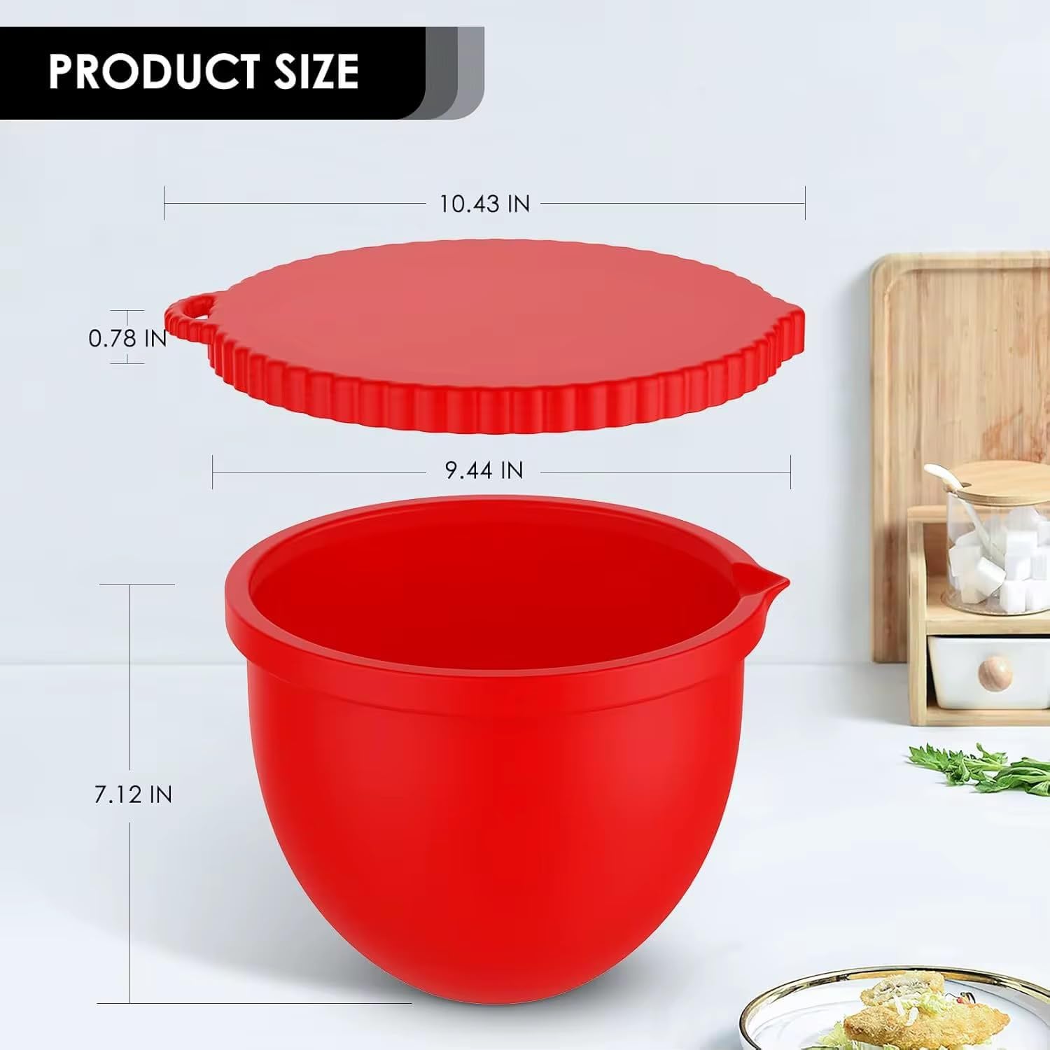 Silicone Bowl Liners for 5 Qt Tilt Head Stand Mixer, Silicone Liners With Lid, Adjustable Air Hole, Dishwasher Safe, Food Grade Silicone, BPA Free, Not for Bowl Lift Models