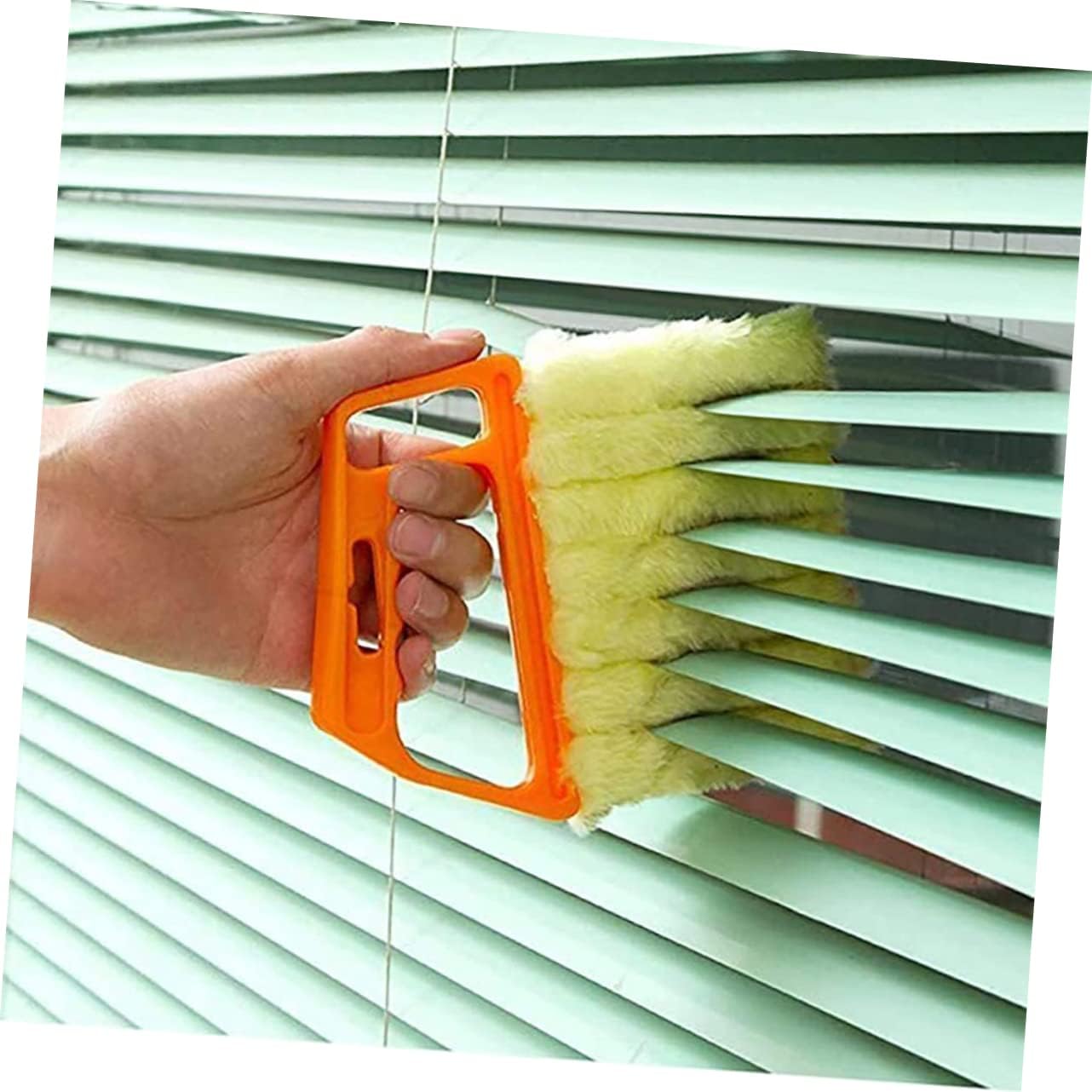 2pcs Microfiber Window Blind Cleaner Shutter Duster Brush Handheld Pulley Cleaning Tool