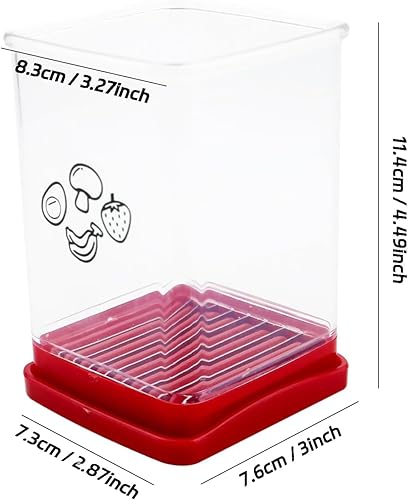 Miniatura 6 de Rebanadoras de frutas, cortador de frutas y verduras con placa de empuje, cortador de fresas de acero inoxidable, una rebanadora de cocina