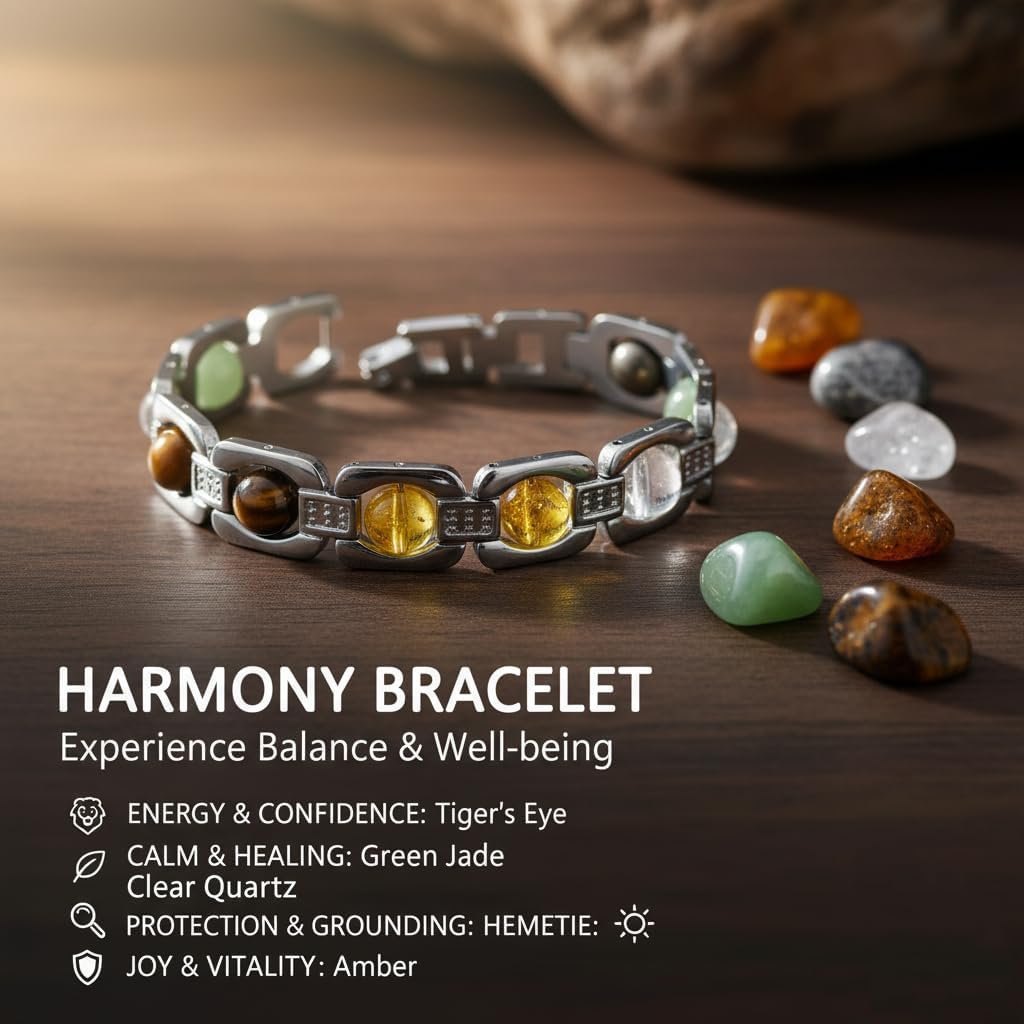 Arihant Gems And Jewels® Original Certified Dhan Yog Bracelet 8 Mm Beads I Energy Healing Adjustable Crystal Jewelry For Men & Women I Attract Wealth, Prosperity & Success For Men & Women Size 7.5 Inch.