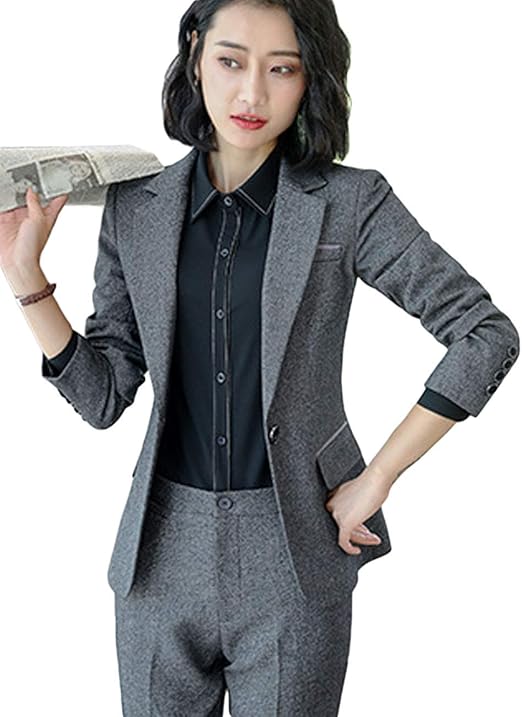 Amazon Yunping スーツ レディース 上下セット ビジネス Ol オフィススーツ オールシーズン ファッション 春 秋 冬 フォーマル スリム コート ジャケット 通販