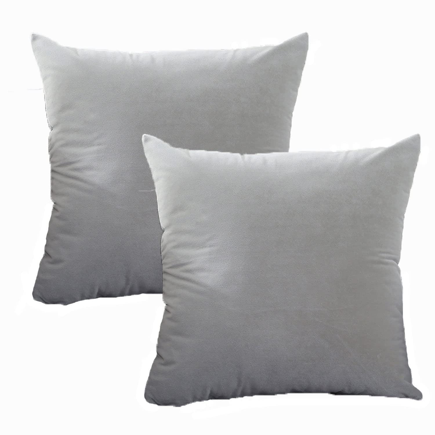 Federe Cuscini Velluto Copricuscini Quadrate Federe Cuscini, per Arredo Moderno Letto e Sedia (Grigio,50 * 50cm(Set di 6))