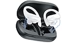 DACOM Wireless Earbuds Bluetooth Headphones 36hrs Play Back Sport Earphones with Charging Case Over Earbuds with Earhooks Built-in Microphone Sport Headphones Headset for Running Workout Gym (White)