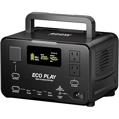 【理想の軽量化を実現したデザイン】Eco Play EP400 ポータブル電源 大容量 蓄電池 256Wh リン酸鉄リチウムイオン 60分で100%充電 高出力 …