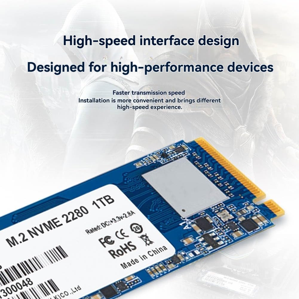 Unidad de Estado Sólido M.2 NVMe Protocolo PCIe SSD de para Juegos Lectura y Escritura Rápidas A Prueba de Golpes y Caídas 1T