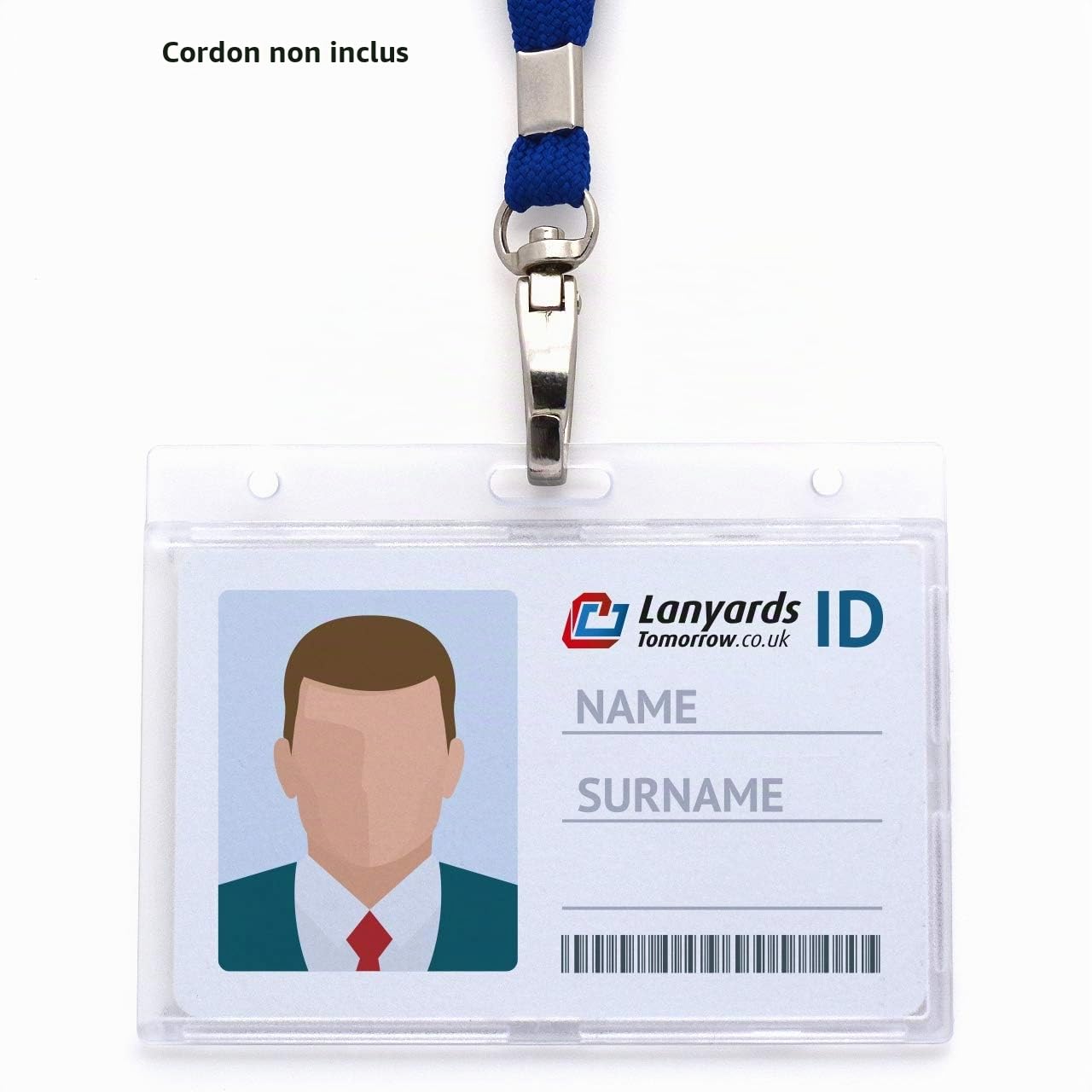 CKB LTD Lot De 100 Claire Horizontal Porte Badge Plastique avec Fente Pour le Pouce pour Porte-Cartes Sécurité D'identité étiquette pour nom, Carte de Bus, Carte D'étudiant, Carte de Visite 86 x 54mm