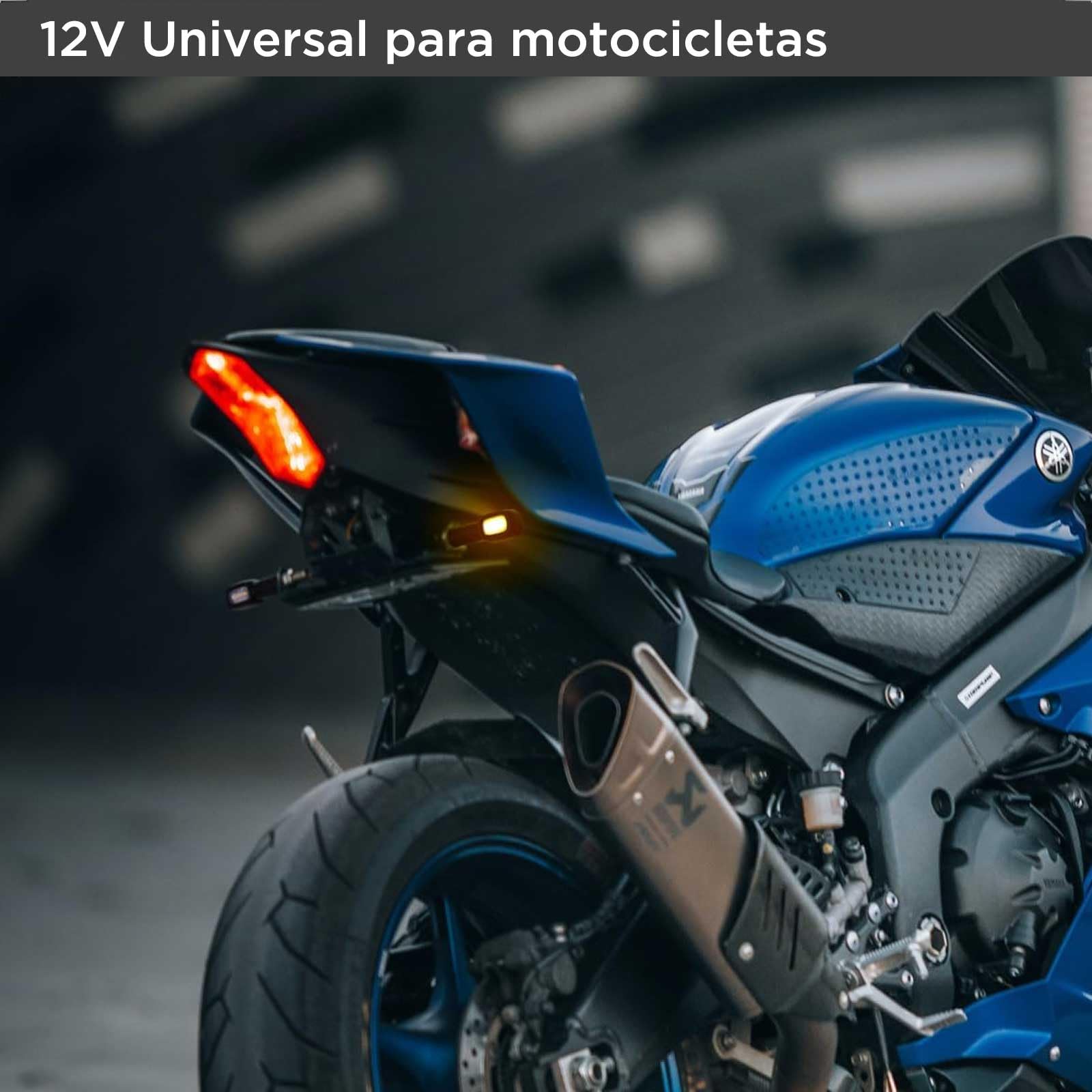 evermotor Mini Intermitentes Moto Homologados,12V, E24, Indicador de Motocicleta Rectangular, Impermeable IP67 (4 Piezas)