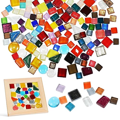 DOITOOL 1bolsa Piedra De Mosaico De Cristal Para Decoración Del Baño Azulejos Pequeños De Vidrio De Azulejos De Colores Surtidos Para Proyectos De Manualidades Diy