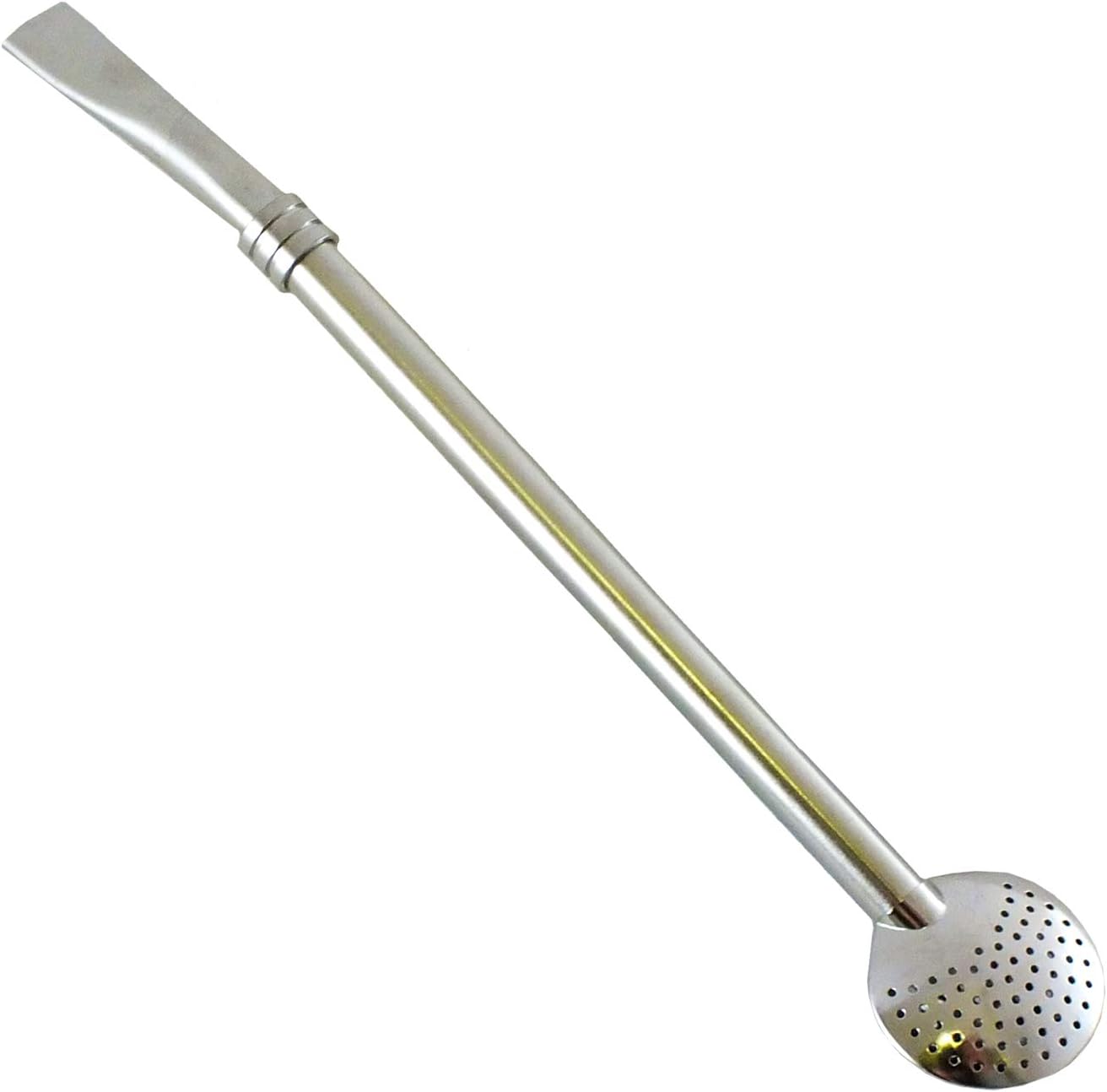 Mate Tea Straw | Yerba Mate Tea Bombilla "Bomba" | Made of Stainless Steel | Easy to Clean | With a cooling ring | 19 cm long