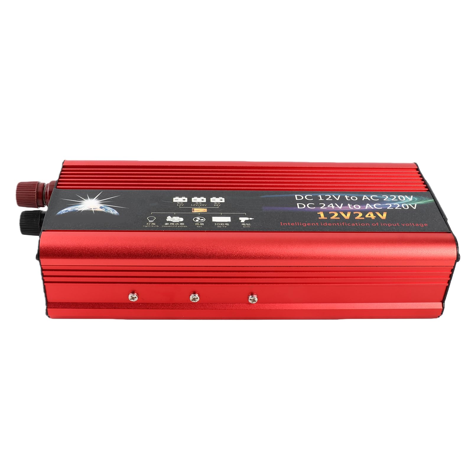 Inversor de Coche 2000W 12V a 220V Aluminio 24V Universal