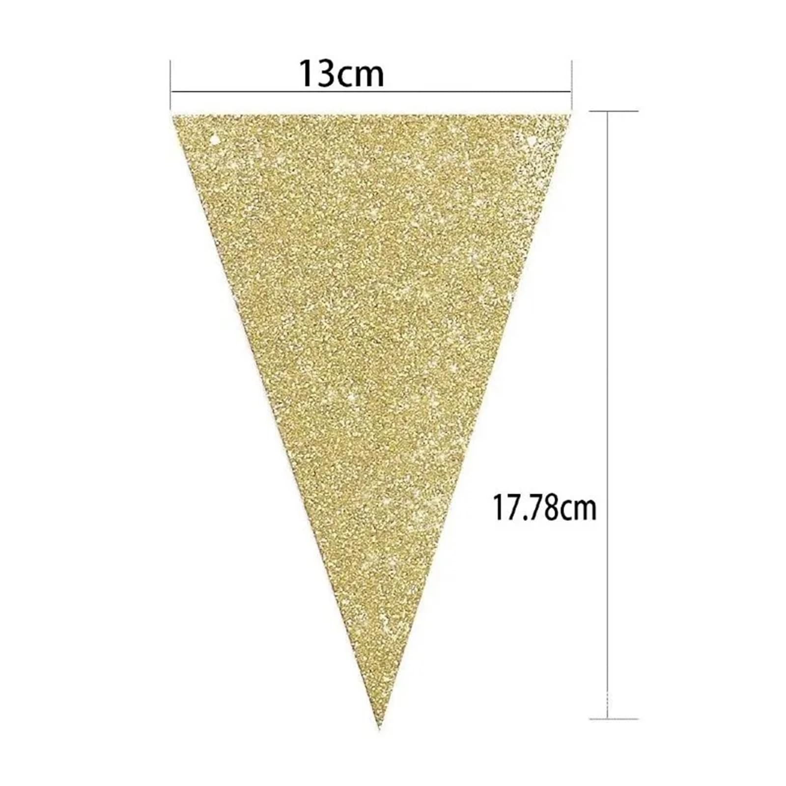 Jesienne kolorowe flagi Zestaw 5 wielokolorowych trójkątnych banerów papierowych do dekoracji imprezowych(1green Gold White)