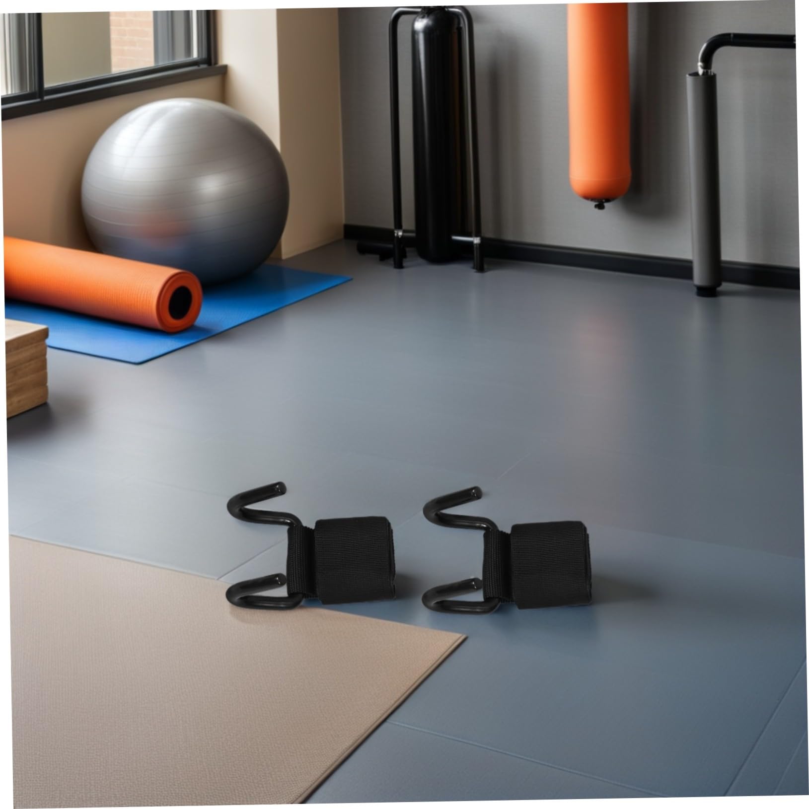 TOYANDONA Cinghie da Polso Ergonomiche Ganci per Sollevamento Pesi in Ferro e Tessuto, 2 Paia, Design Elegante per Allenamento di Forza e Workout Intenso in Palestra
