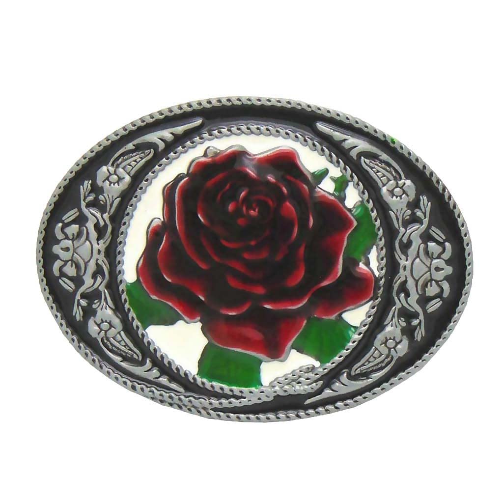 Big Red Rose Pattern Cowgirl Western Belt Buckle Woman's Gift|Clothing Shoes & Accessories | Womens Accessories | Belt Buckles