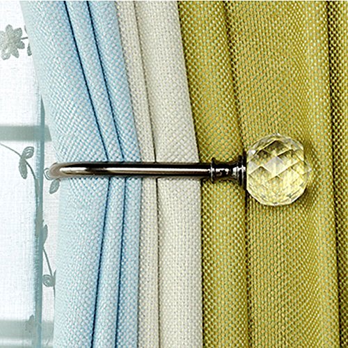 HSTYAIG Crystal Curtain Holdback Hooks Drapery Tiebacks Tassel Holder Window Decorative Hook Set of 2 (Black)