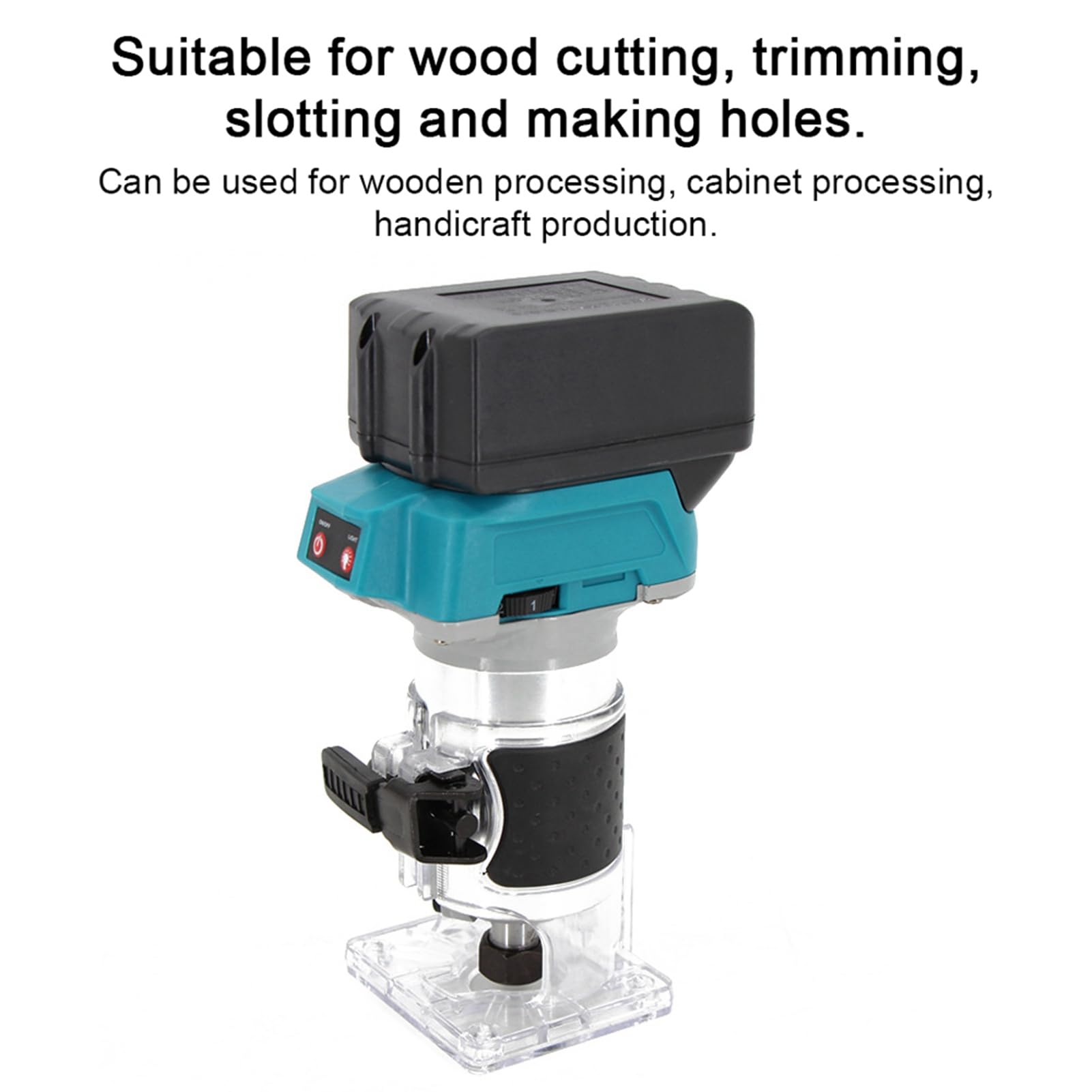 Karlak Fresadora de Madera, Cortadora Eléctrica de 600 W, 18000 Rpm, Velocidad Ajustable de 6 Niveles, Alimentada por Batería, para Carpintería, Procesamiento de Gabinetes (1)