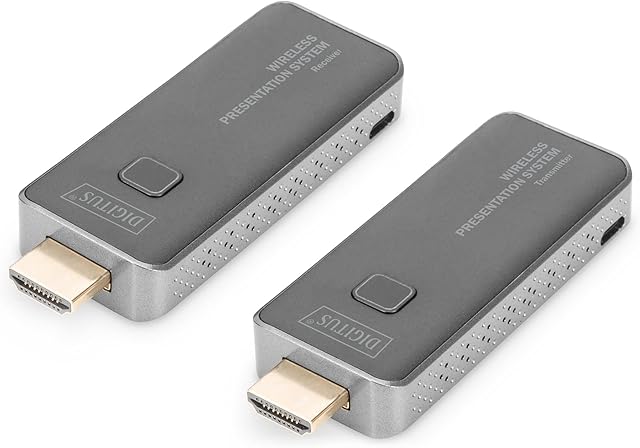 DIGITUS Bezprzewodowy system do prezentacji  do laptopa, tabletu, smartfona  plug and play  nie wymaga aplikacji/sterownika  kolor czarno-srebrny