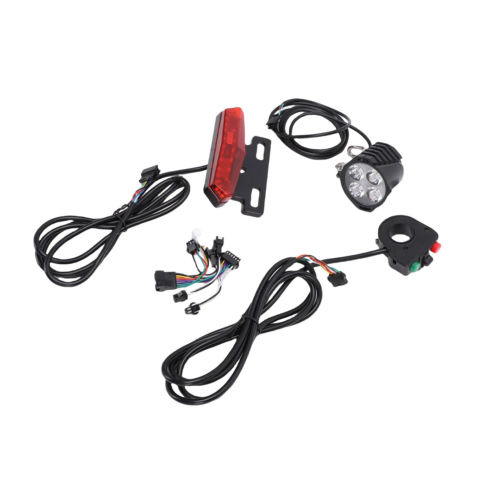 CHICIRIS Set di luci per bicicletta elettrica, luci anteriori e posteriori in ABS con segnale di direzione per la guida notturna, kit di ciclismo LED ad alta luminosità per bici da strada di montagna