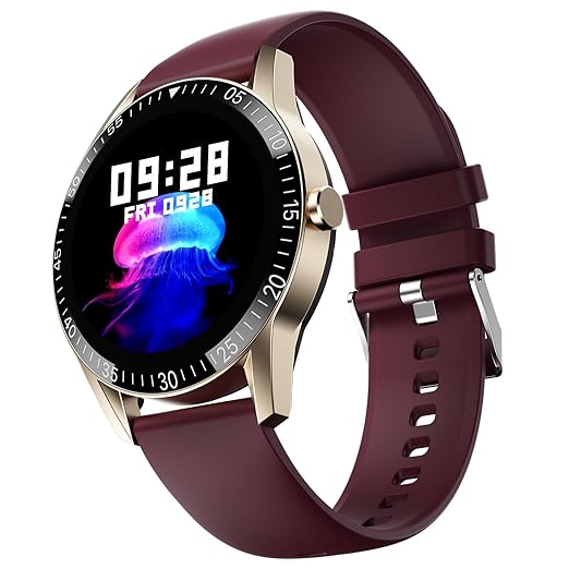 Fire-Boltt Talk Bluetooth Calling Smartwatch, 1.39" TFT Display with Dual Button, Hands On Voice Assistance, 120 Sports Modes, in Built Mic & Speaker (Talk, Wine)