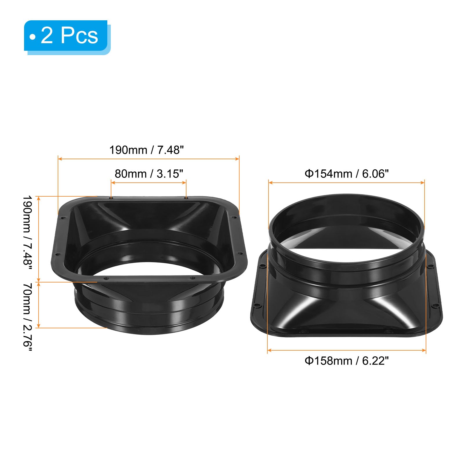 PATIKIL 6.2" Duct Connector Flange - Image 2