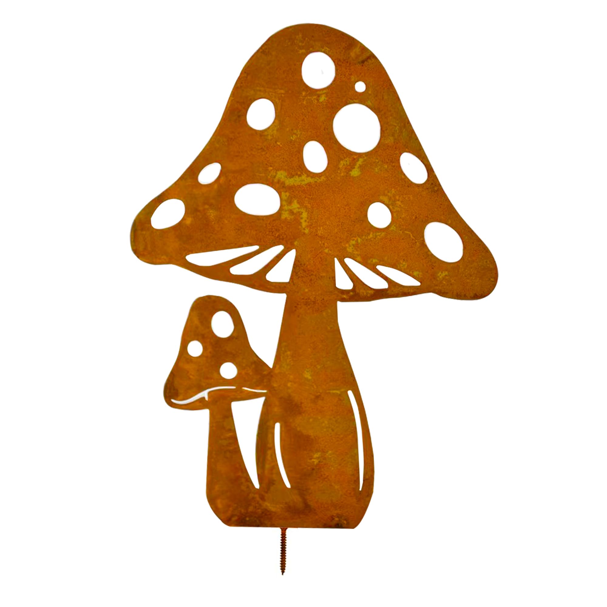 ALEMIN Rost Große Pilze Gartendeko, Roststecker Fliegenpilze, Metall Edelrost Pilzes Gartenstecker Herbst Rost Deko für Innen & Außen Garten Dekoration