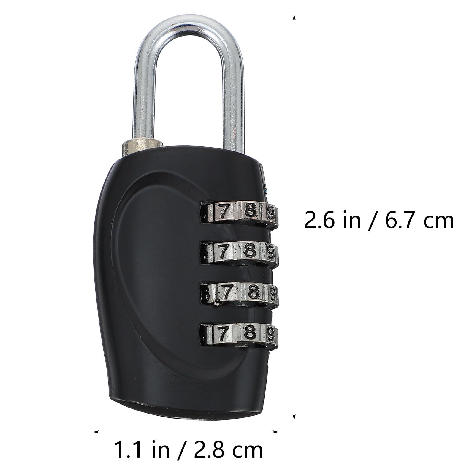 Lot de 6 cadenas à combinaison à 4 chiffres pour l'extérieur, serrure de porte, serrure de valise, serrure de voyage pour l'école, la gym, le sport, casier, clôture, boîte à outils, étui, moraillon de
