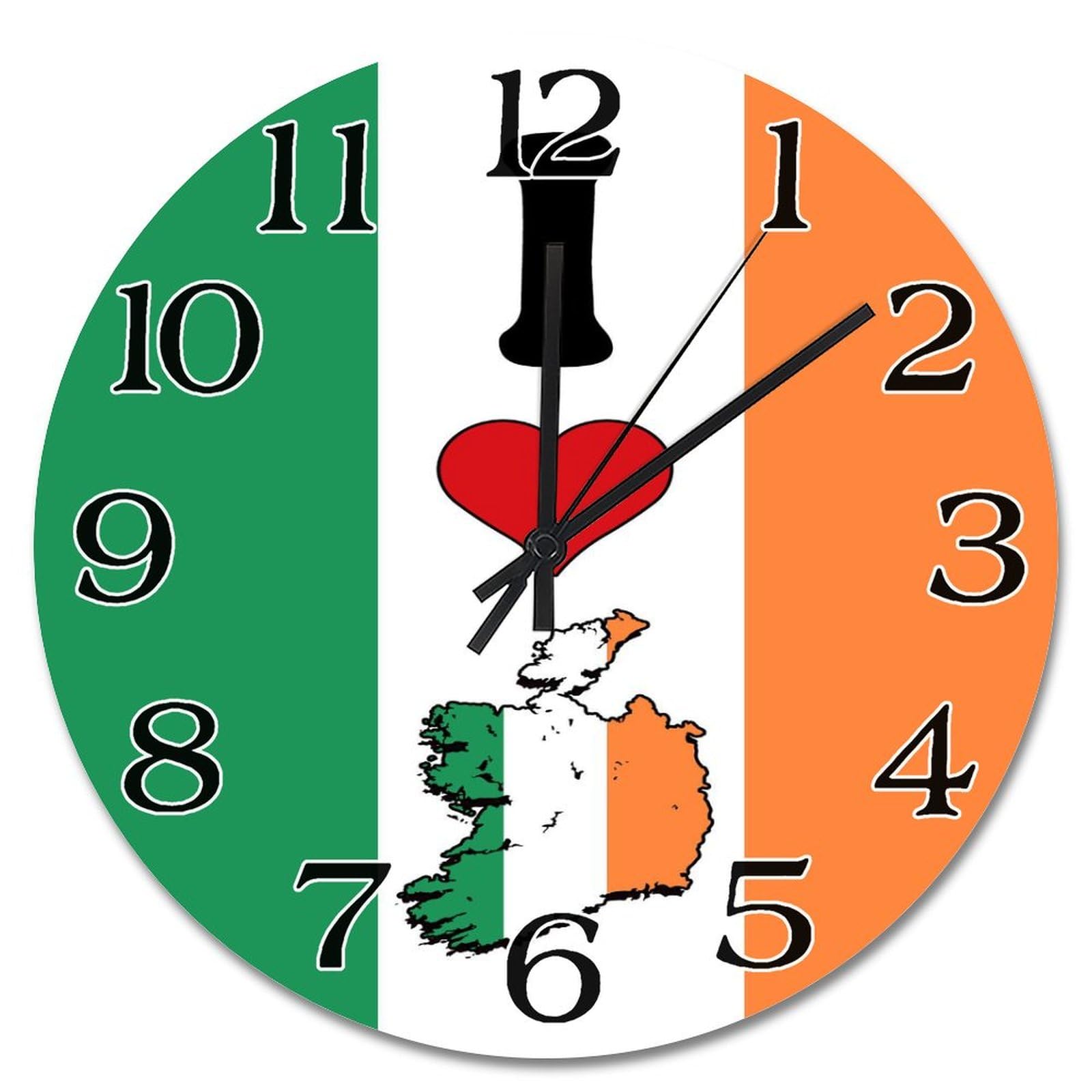 Horloge murale Irlande silencieuse pour décorer un mur vide sans nuisances sonores
