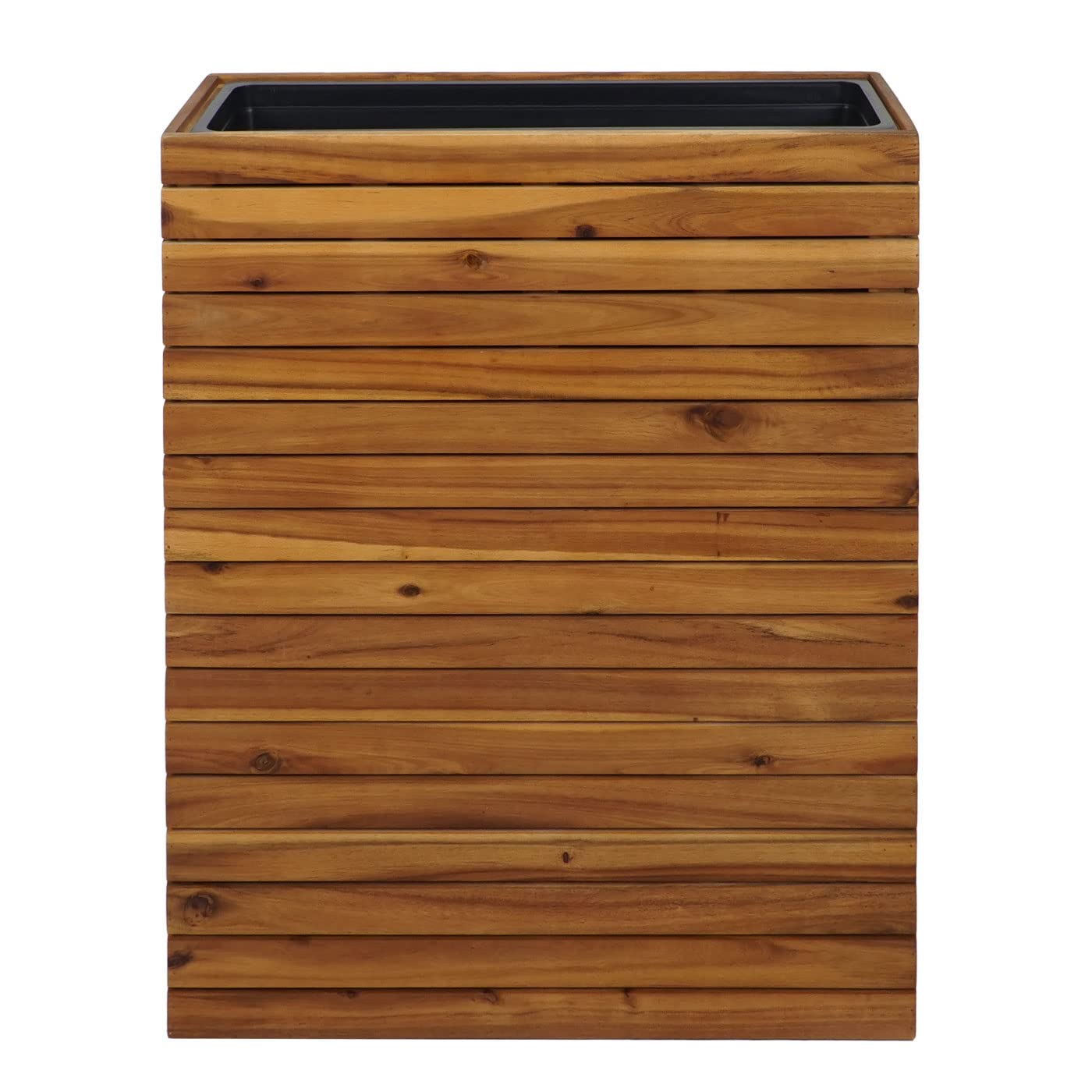 Mendler Pflanzkasten HWC-L21AM 77x63x23cm Akazie - braun | Hochbeet, Pflanzkübel, Blumentopf, eckig Outdoor, Holz, FSC®-Zertifiziert