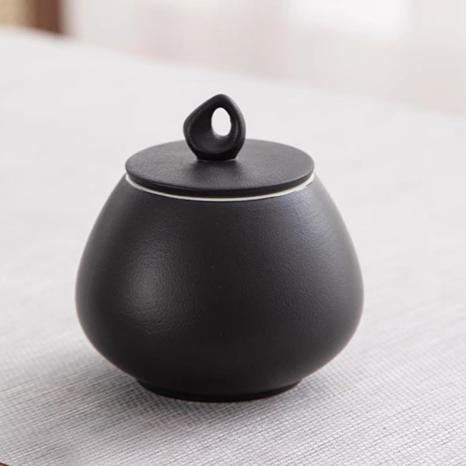 Ceramics Tea Caddy, 200ml 6.8oz, Sealed Storage Tank Chinese Kung Fu Tea Set Accessories