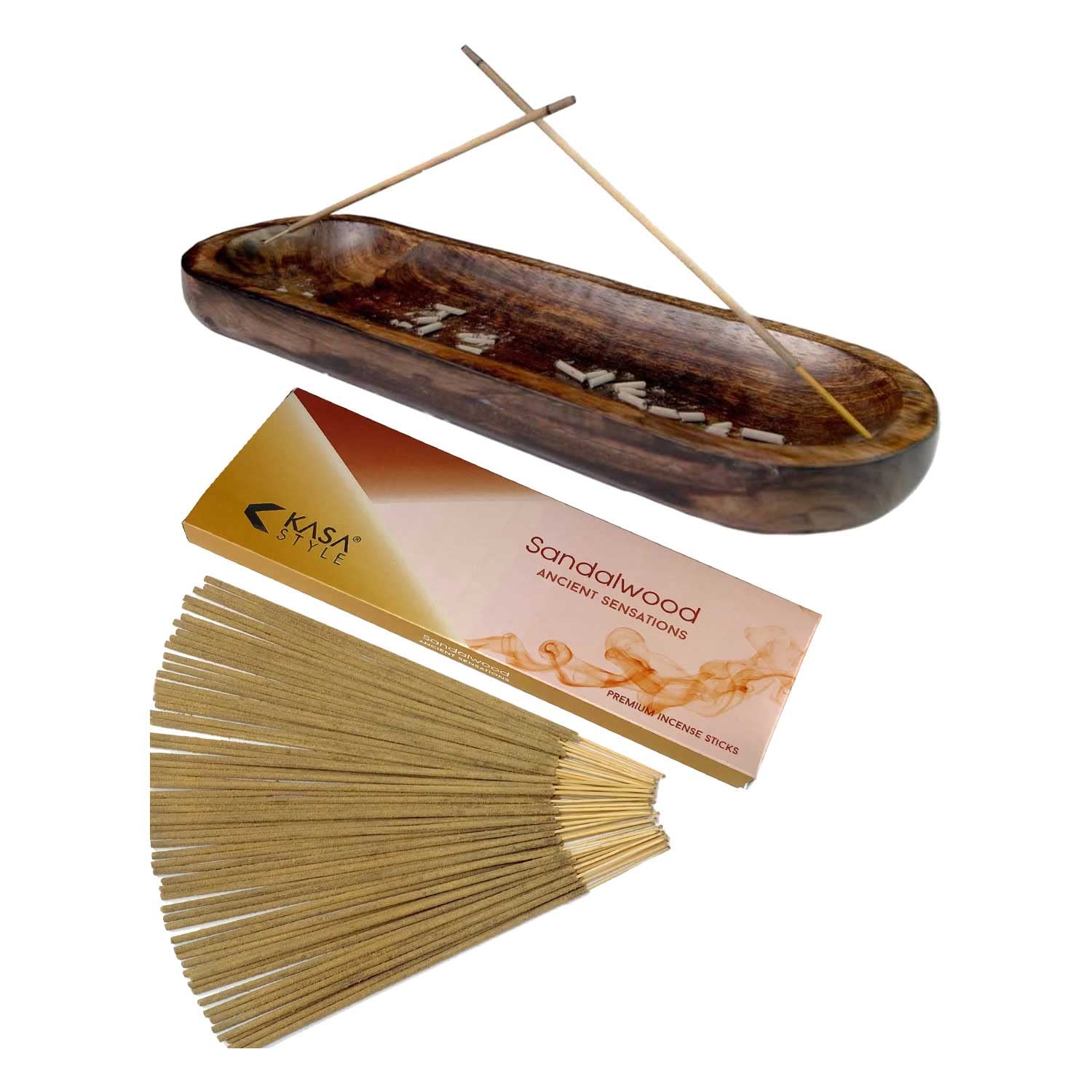 Double Incense Burner with 100gr Sandalwood Premium Incense Sticks