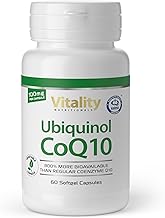 Q10 Capsules High Dose Ubiquinol CoQ10 100 mg Highest Bioavailability Coenzyme Q10 60 Capsules Energy, Antioxidants, Anti-Ageing. Vitality Nutritionals by Vitaminexpress